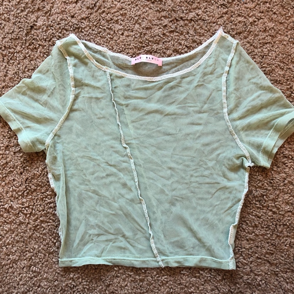 Light green mesh top